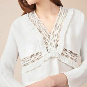 Maje Liam frilled crepe top